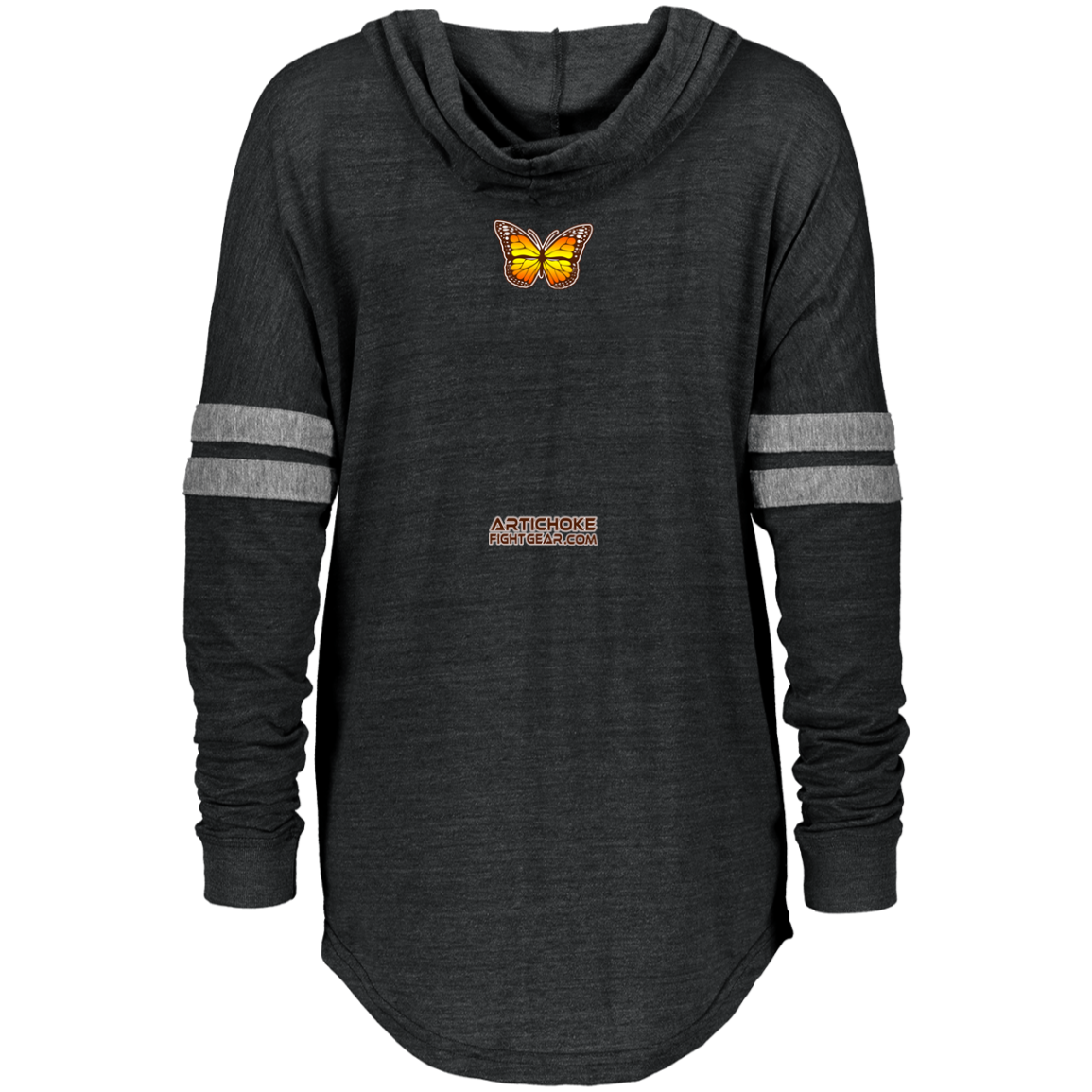 Artichoke Fight Gear Custom Design #6. Lepidopterology (Study of butterflies). Butterfly Guard. Ladies Hooded Low Key Pullover