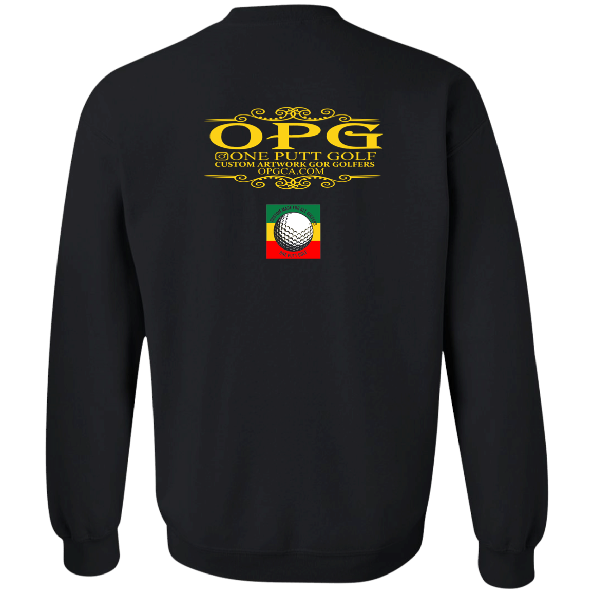 OPG Custom Design #22. One Putt / One Love Parody with Fan Art. Female Edition. Youth Crewneck Sweatshirt