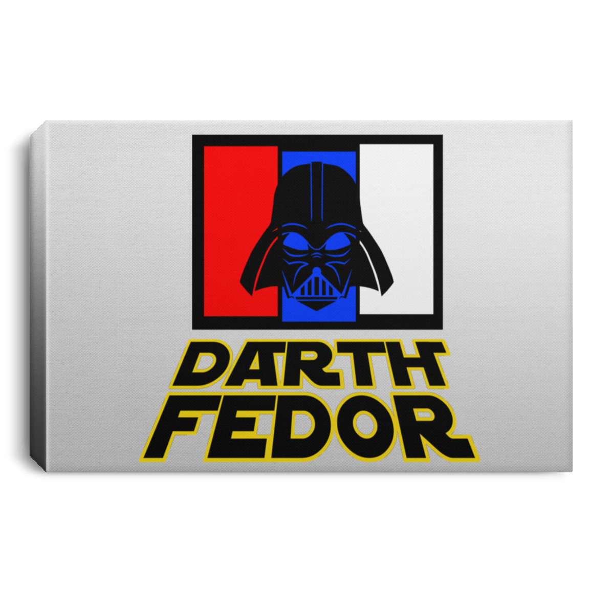Artichoke Fight Gear Custom Design #15. Darth Fedor. Fedor Emelianenko / Darth Vader Parody. Fan Art Parody. MMA. Landscape Canvas .75in Frame