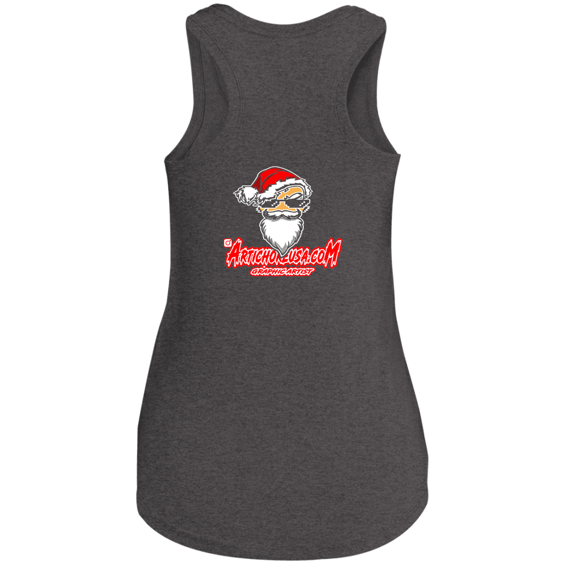 ArtichokeUSA Custom Design. Merry Kiss My Ass. Ladies' Tri Racerback Tank
