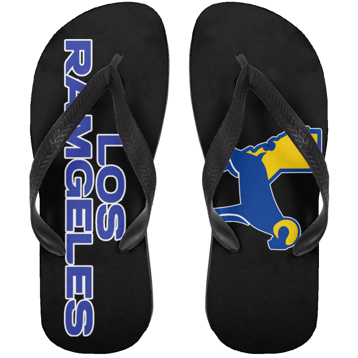 ArtichokeUSA Custom Design. Los Ramgeles. Fan Art. Adult Flip Flops