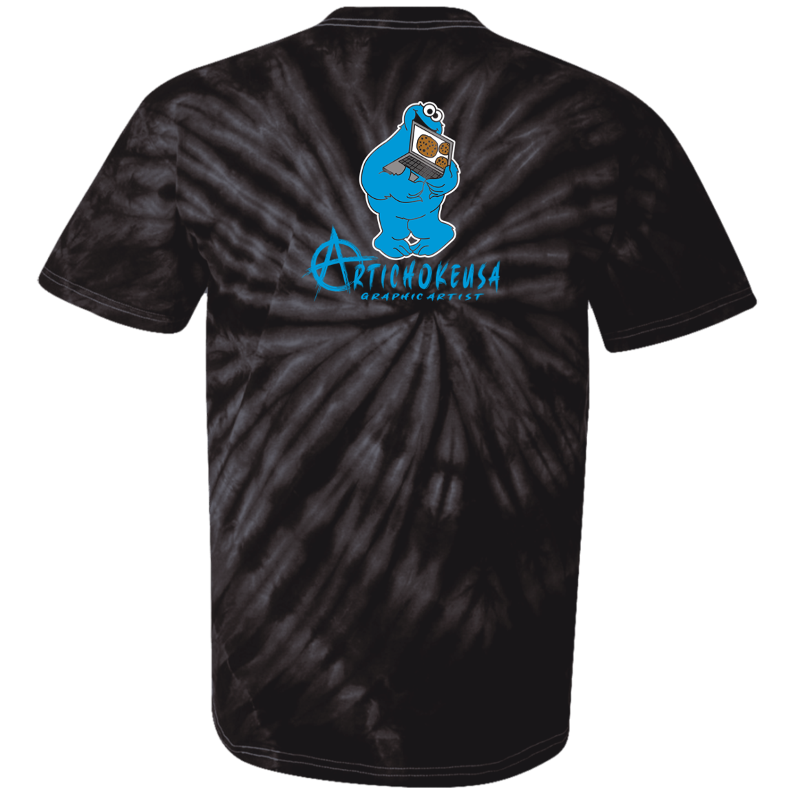 ArtichokeUSA Custom Design #55. DelEATing Cookes. IT humor. Cookie Monster Parody. Tie Dye 100% Cotton T-Shirt