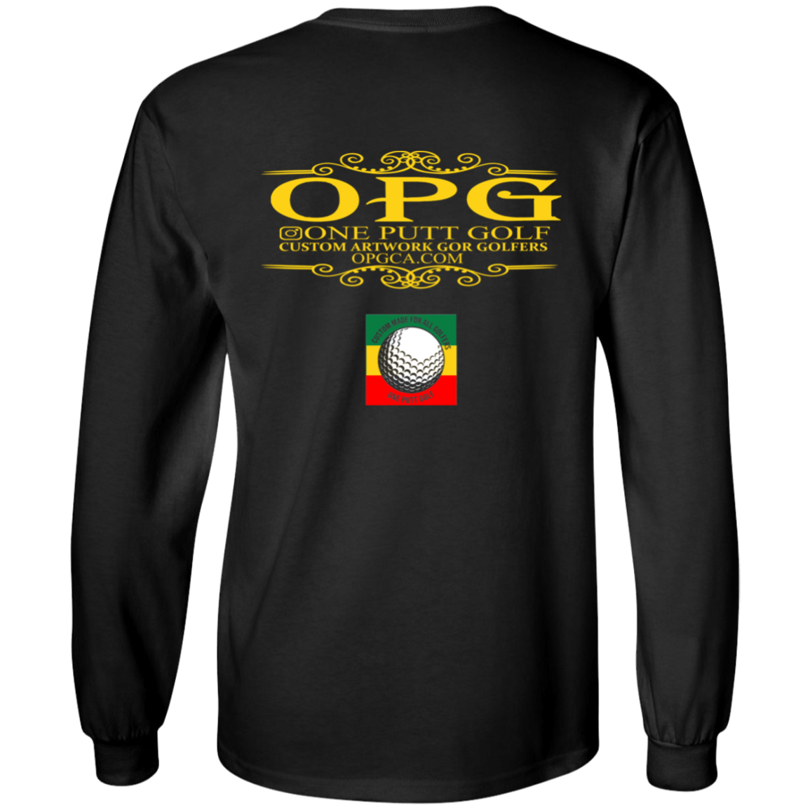 OPG Custom Design #22. One Putt / One Love Parody with Fan Art. Female Edition. Youth 100% Cotton LS T-Shirt