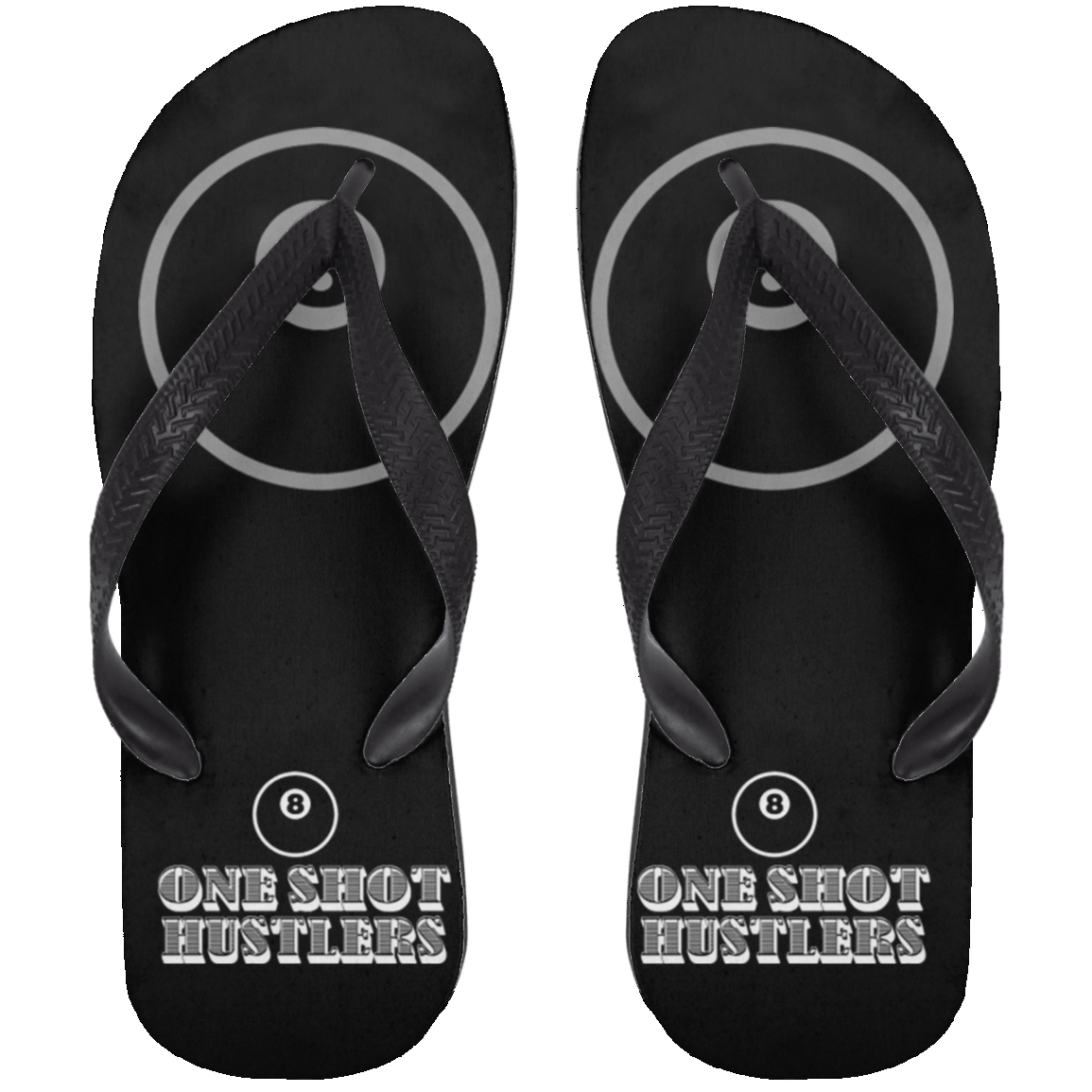 The GHOATS Custom Design. #22 One Shot Hustlers. Adult Flip Flops