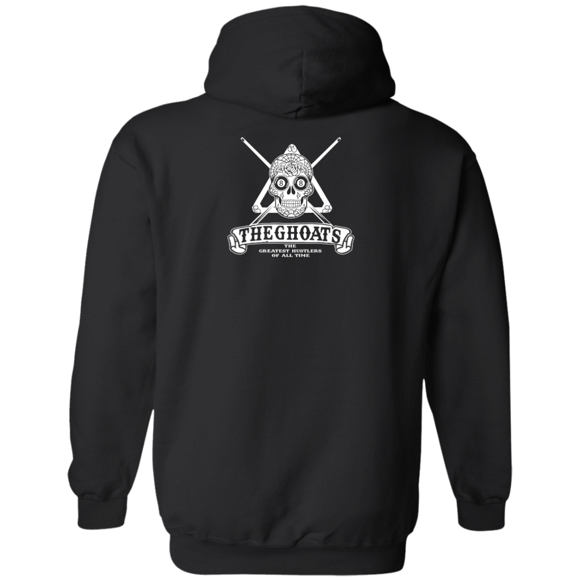 The GHOATS Custom Design #37. Sugar Skull Pool Theme. Basic Pullover Hoodie
