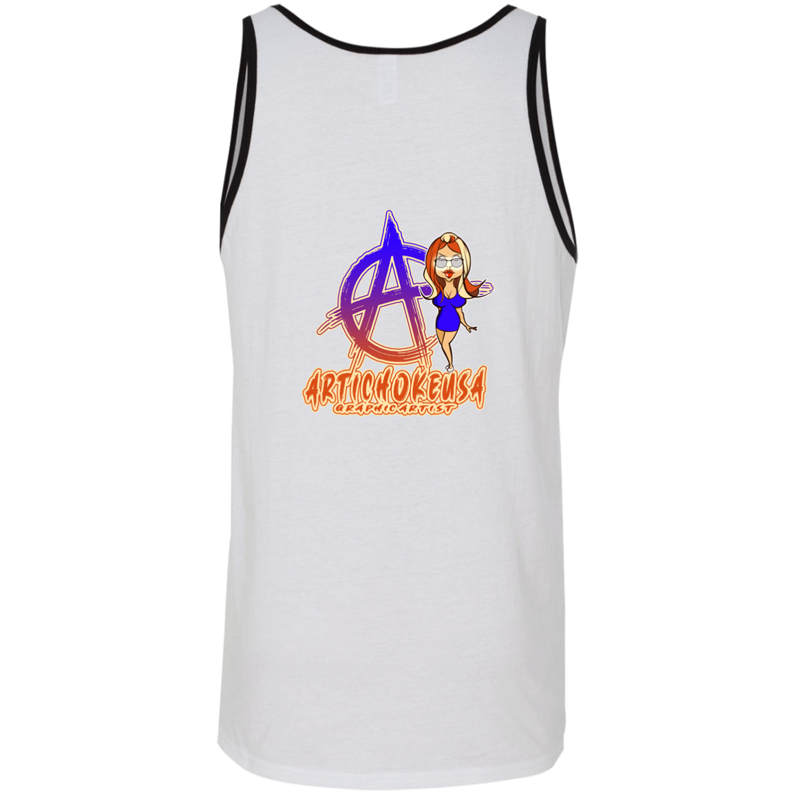 ArtichokeUSA Character and Font Design. Let’s Create Your Own Design Today. Blue Girl. Unisex Tank