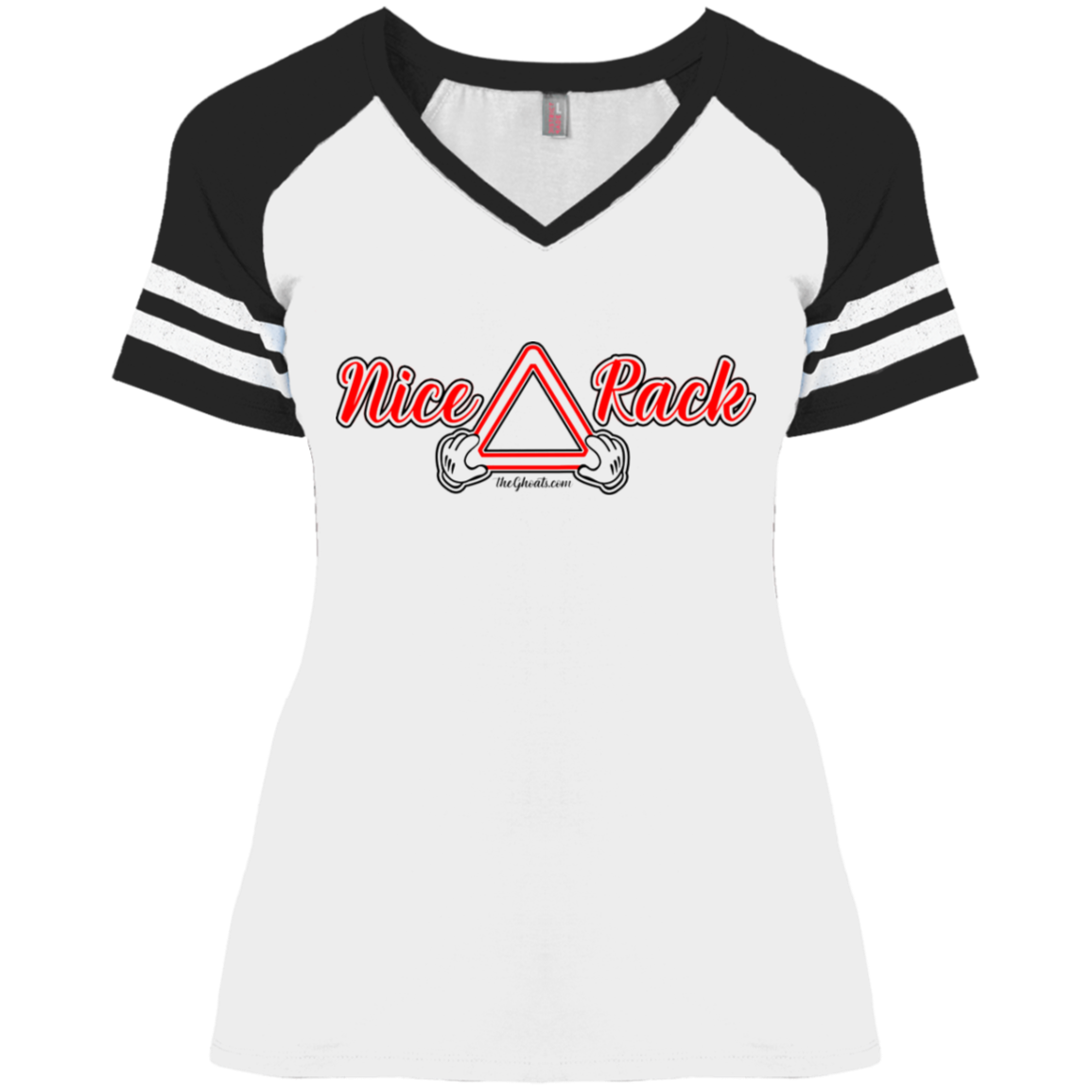 The GHOATS Custom Design. #20 Nice Rack. Ladies' Game V-Neck T-Shirt
