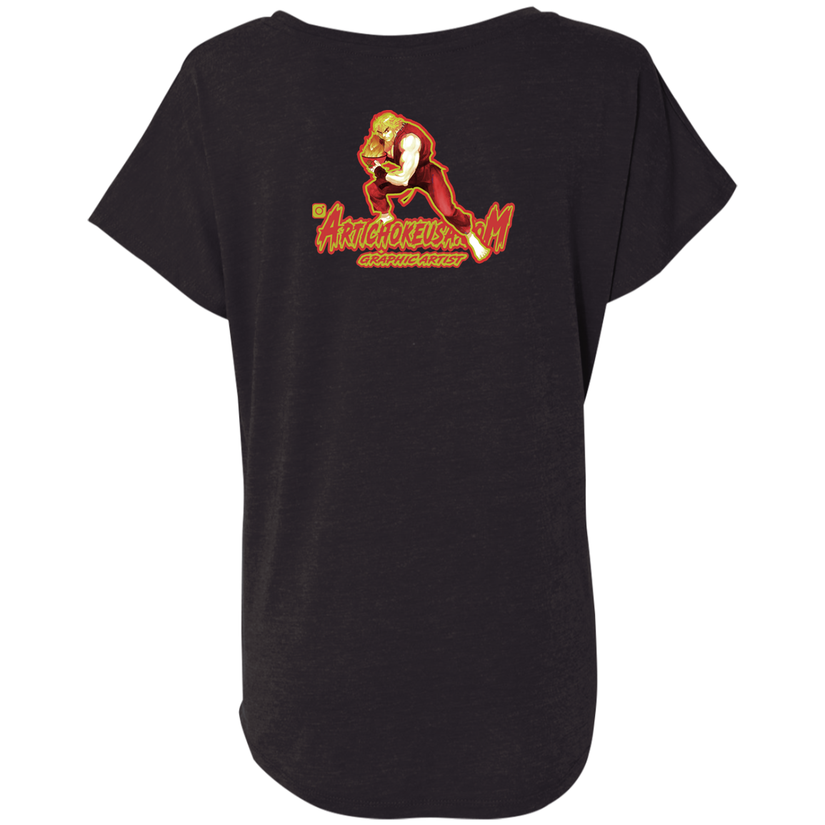 ArtichokeUSA Custom Design. Pho Ken Artichoke. Street Fighter Parody. Gaming. Ladies' Triblend Dolman Sleeve