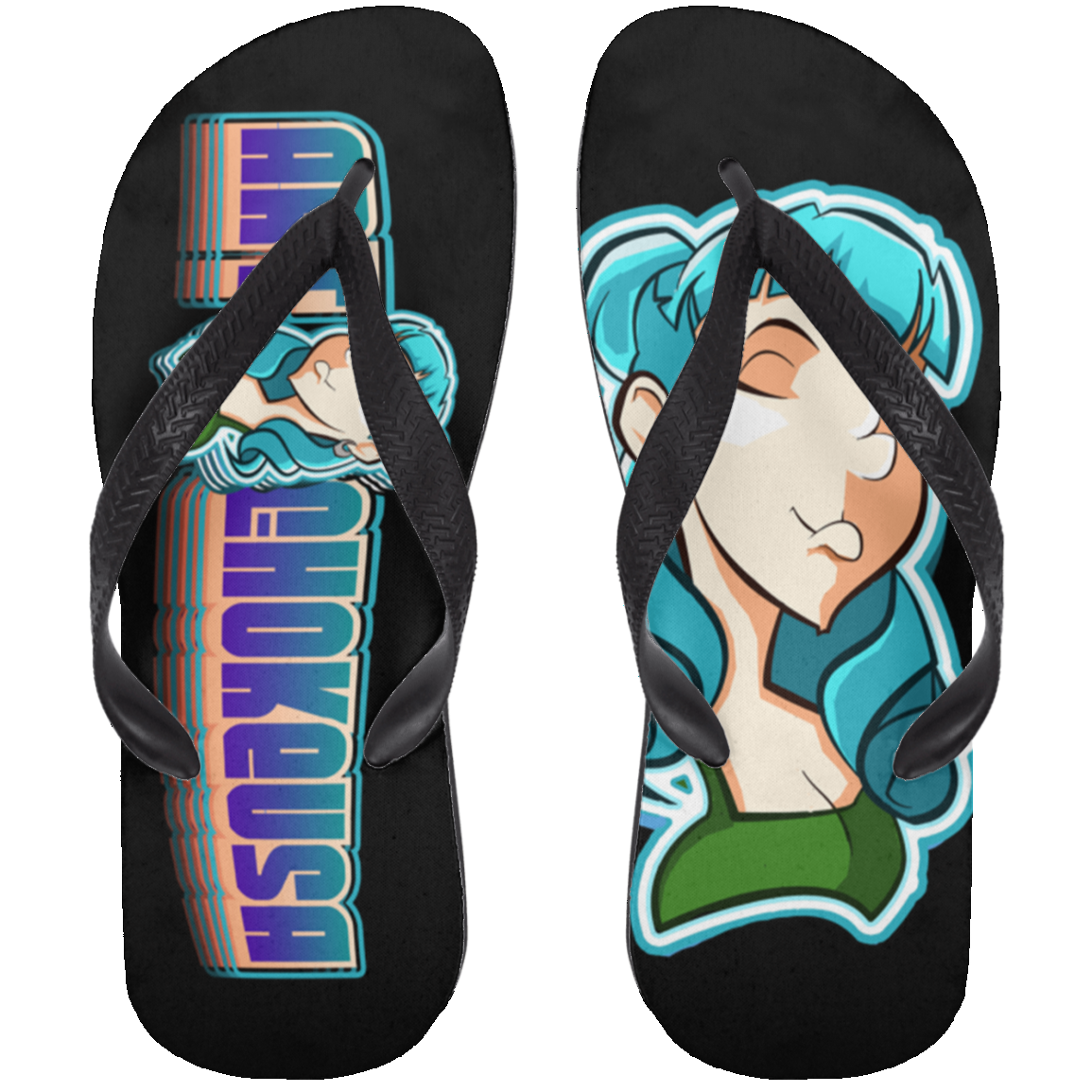 ArtichokeUSA Characters and Fonts. "Shelly" Let’s Create Your Own Design Today. Adult Flip Flops