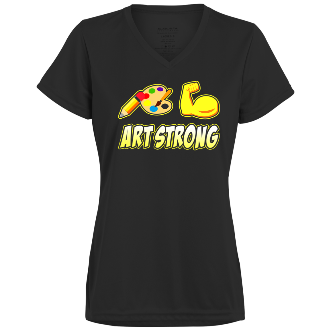 ArtichokeUSA Custom Design. Art Strong. Ladies’ Moisture-Wicking V-Neck Tee