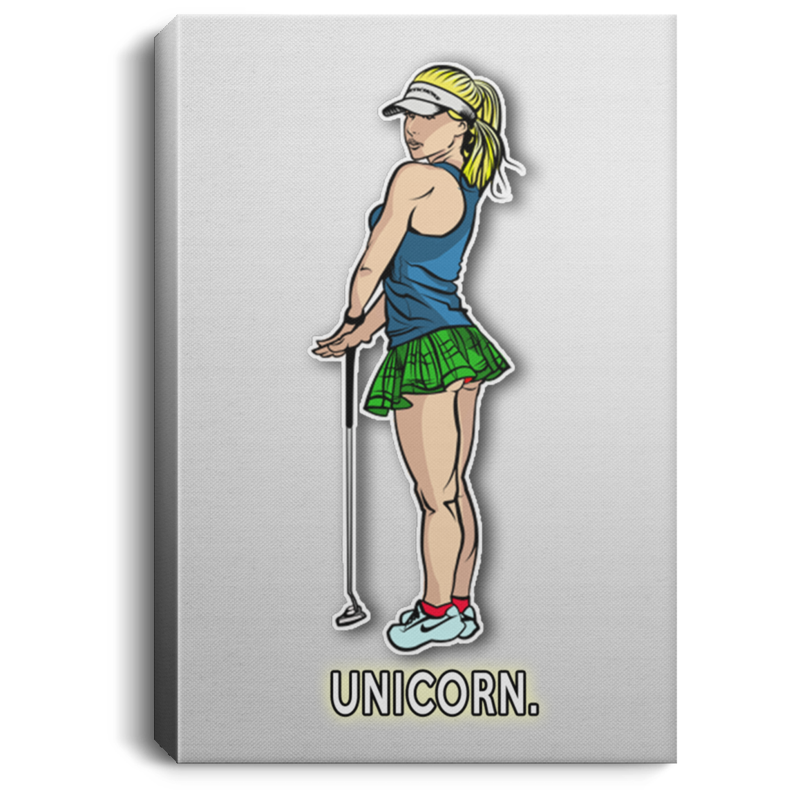 OPG Custom Design #18. Unicorn. Golf. Portrait Canvas .75in Frame