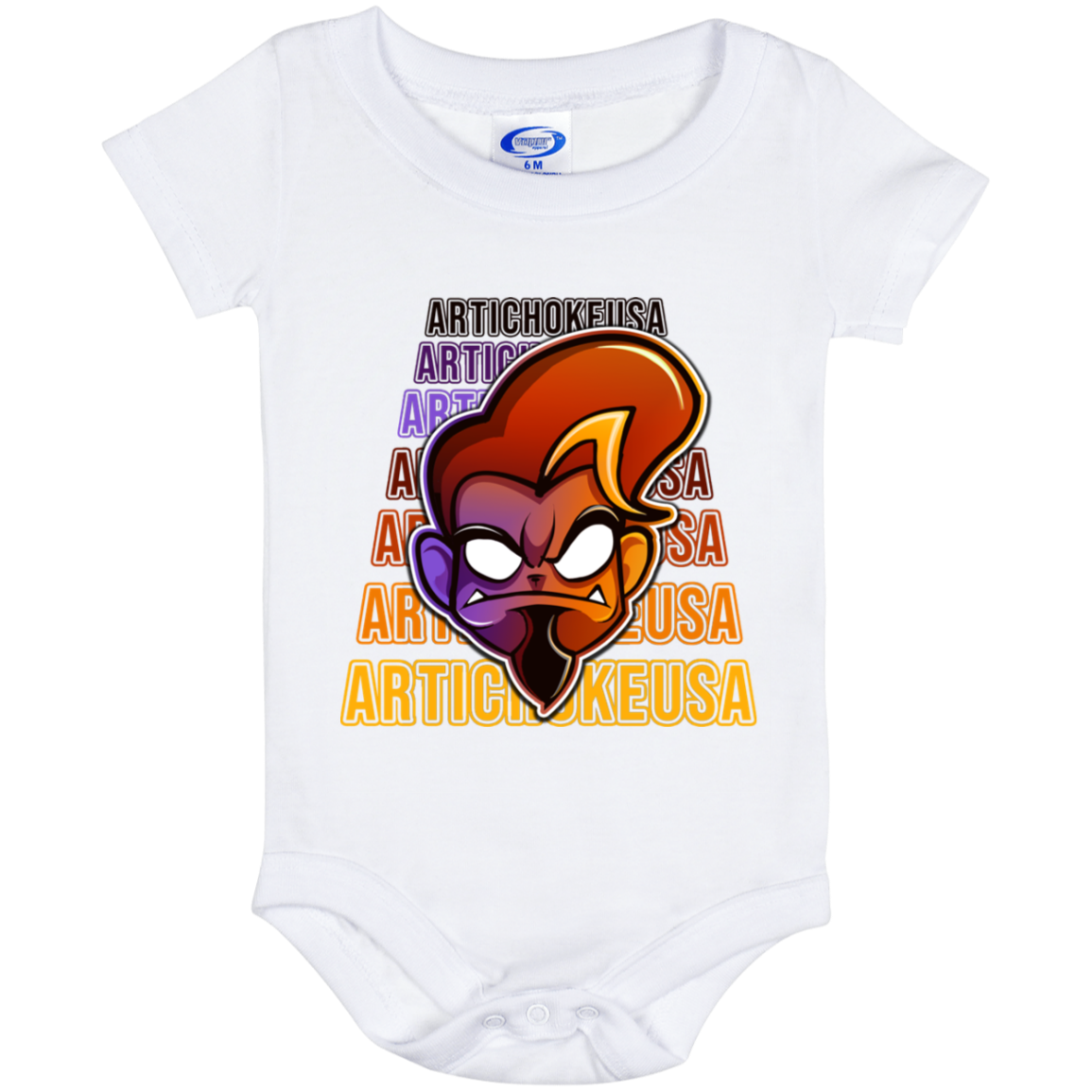 ArtichokeUSA Character and Font design. Let's Create Your Own Team Design Today. Arthur. Baby Onesie 6 Month
