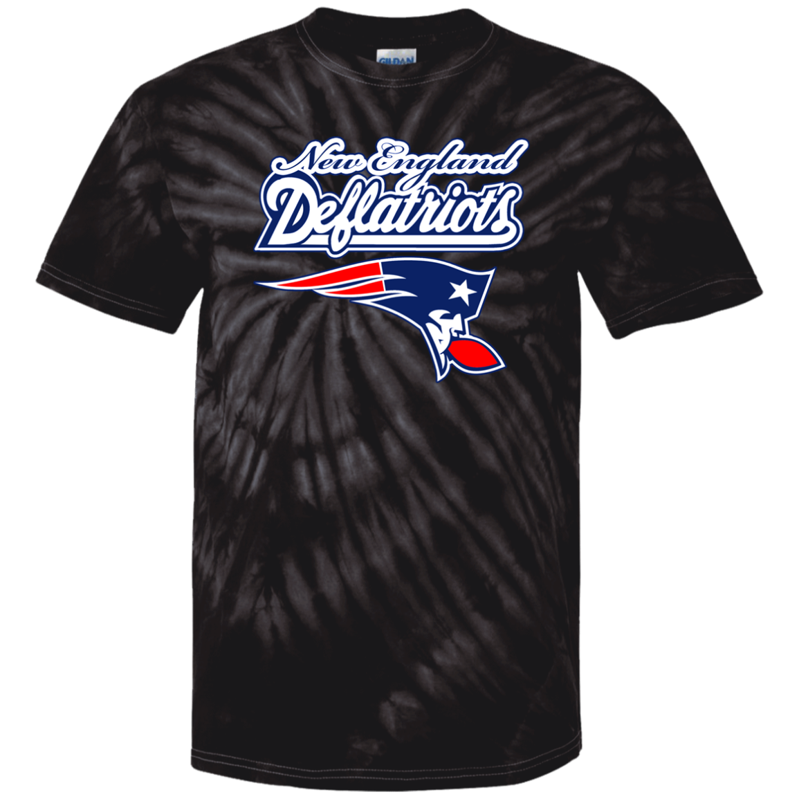 ArtichokeUSA Custom Design. New England Deflatriots. New England Patriots Parody. 100% Cotton Tie Dye T-Shirt