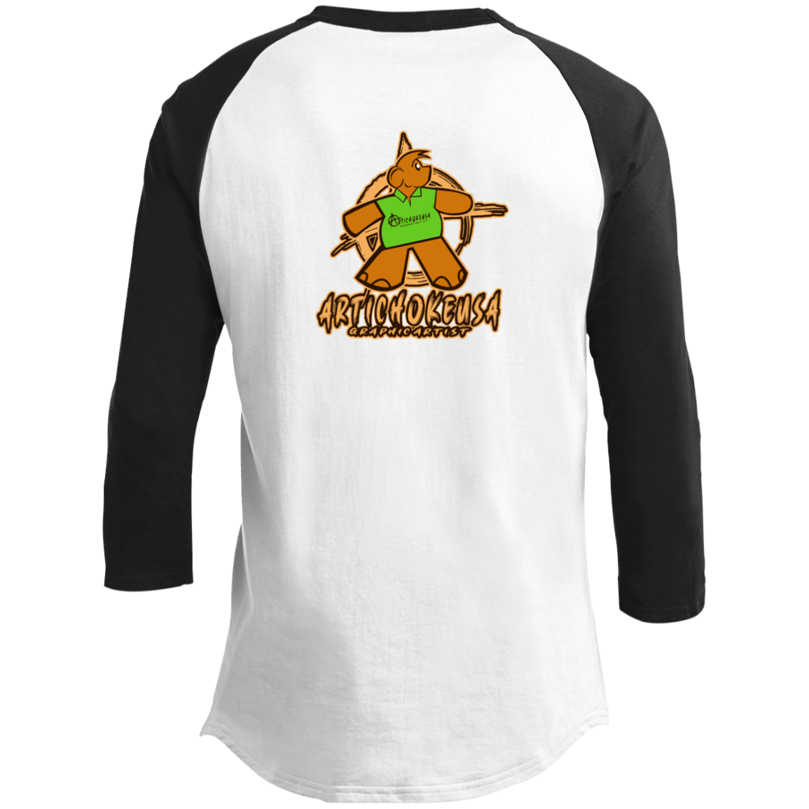 ArtichokeUSA Character and Font Design. Let’s Create Your Own Design Today. Winnie. Men's 3/4 Raglan Sleeve Shirt