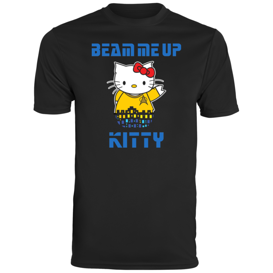ArtichokeUSA Custom Design. Beam Me Up Kitty. Fan Art / Parody. Men's Moisture-Wicking Tee