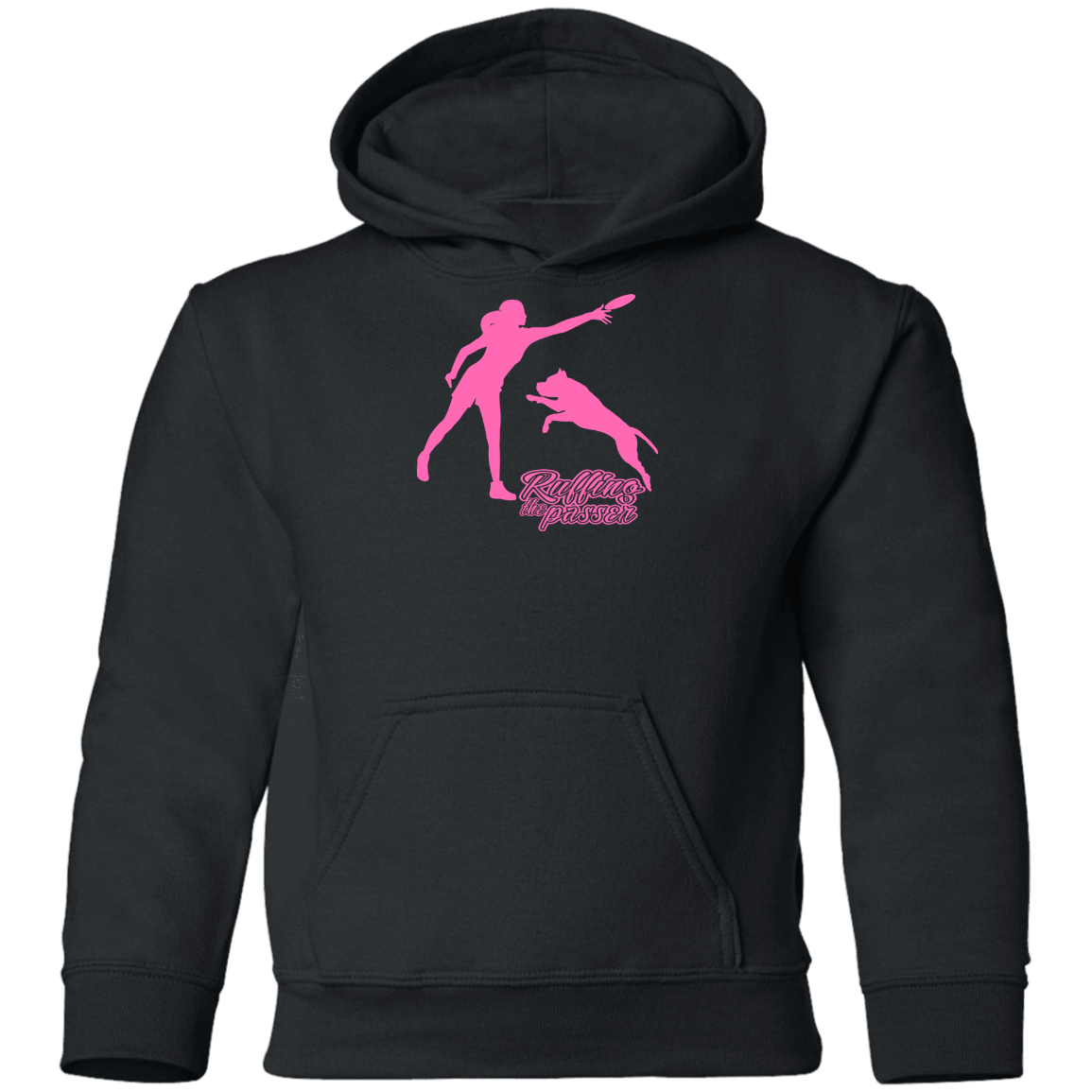 ArtichokeUSA Custom Design. Ruffing the Passer. Pitbull Edition. Female Version. Youth Pullover Hoodie