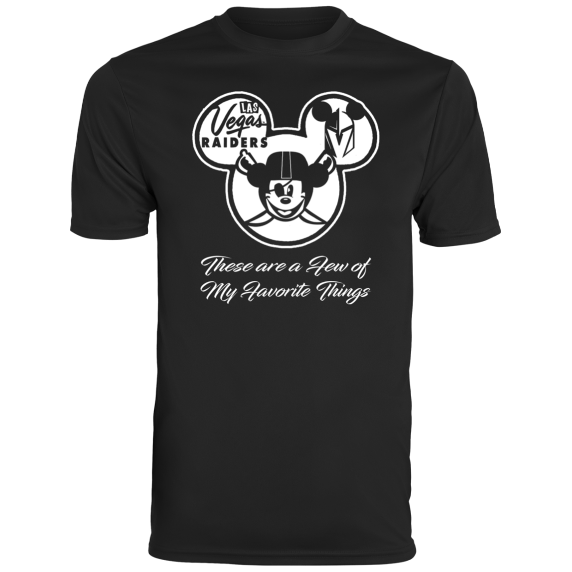 ArtichokeUSA Custom Design. Las Vegas Raiders & Mickey Mouse Mash Up. Fan Art. Parody. Men's Moisture-Wicking Tee