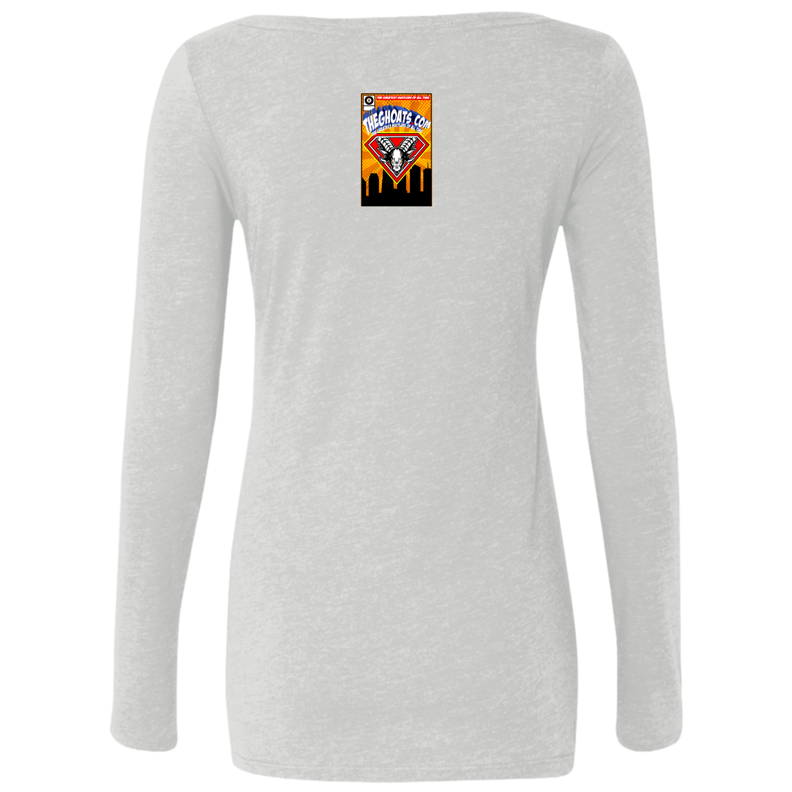 The GHOATS Custom Design. #38 Super 3. APA League. Ladies' Triblend LS Scoop