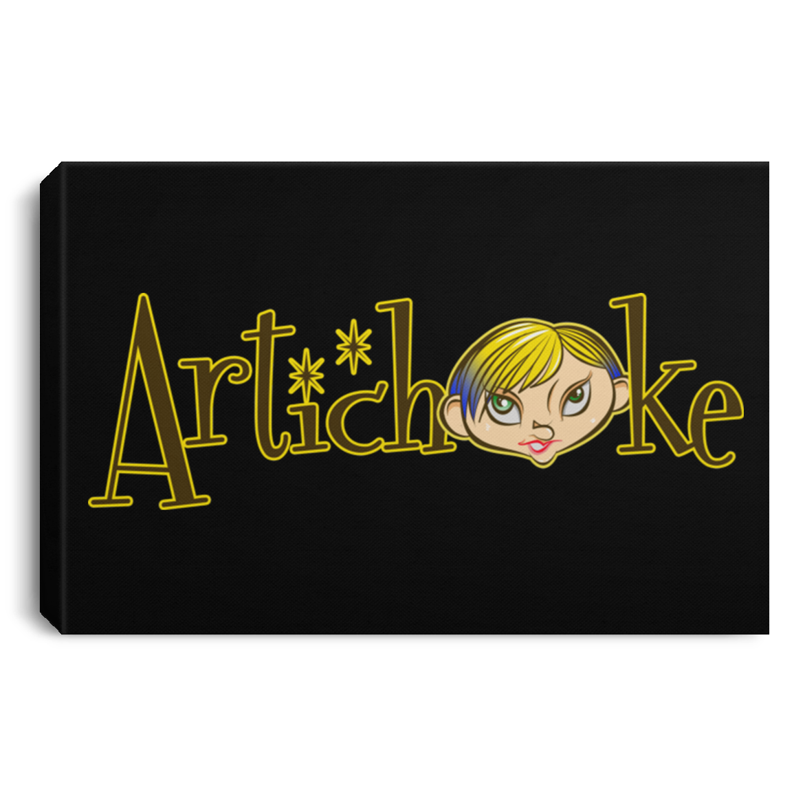 ArtichokeUSA custom design with text #18. Landscape Canvas .75in Frame