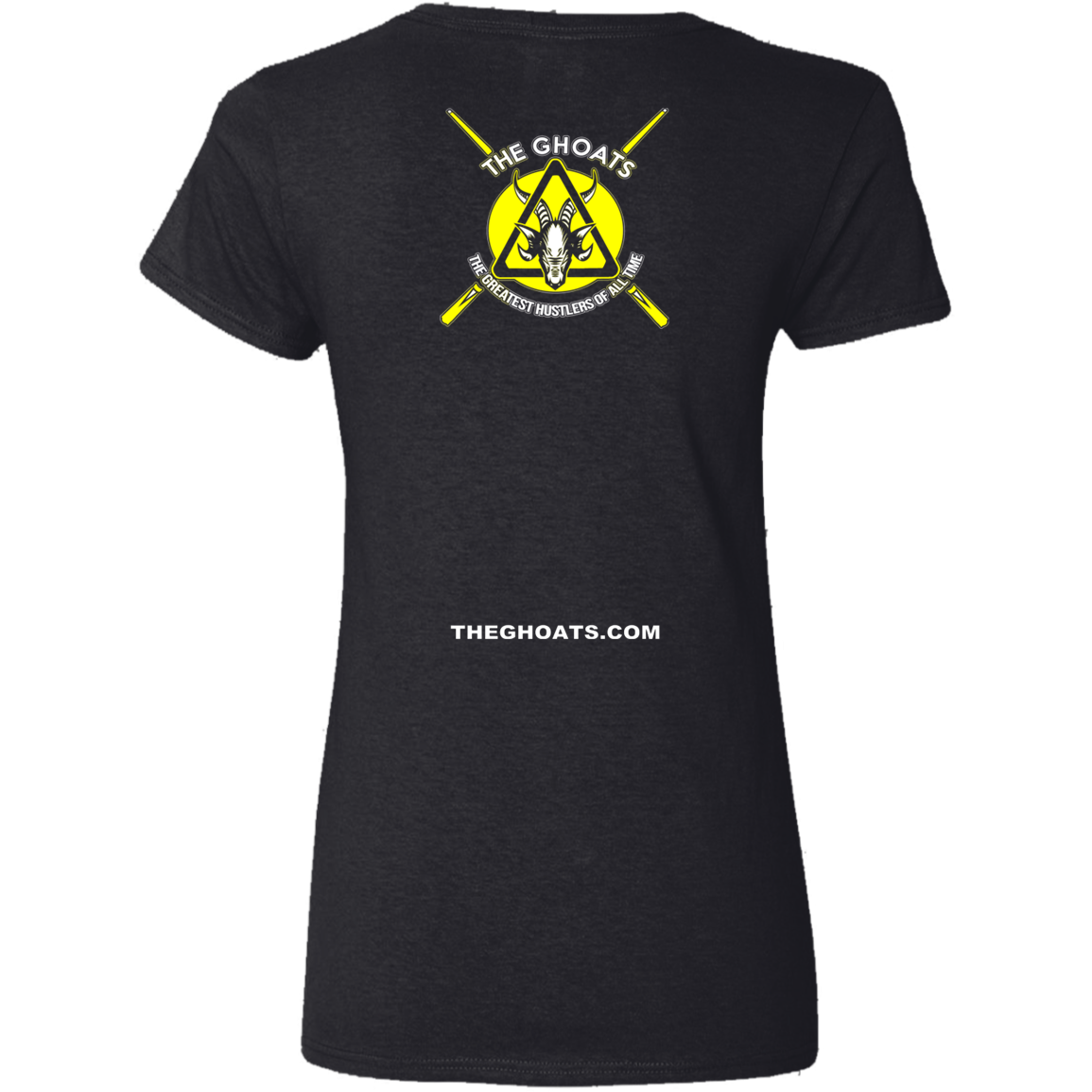 The GHOATS Custom Design #1. Active Shooter. Ladies' 5.3 oz. V-Neck T-Shirt