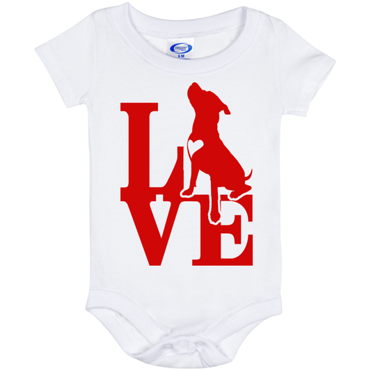 ArtichokeUSA Custom Design. Pitbull Love. Baby Onesie 6 Month