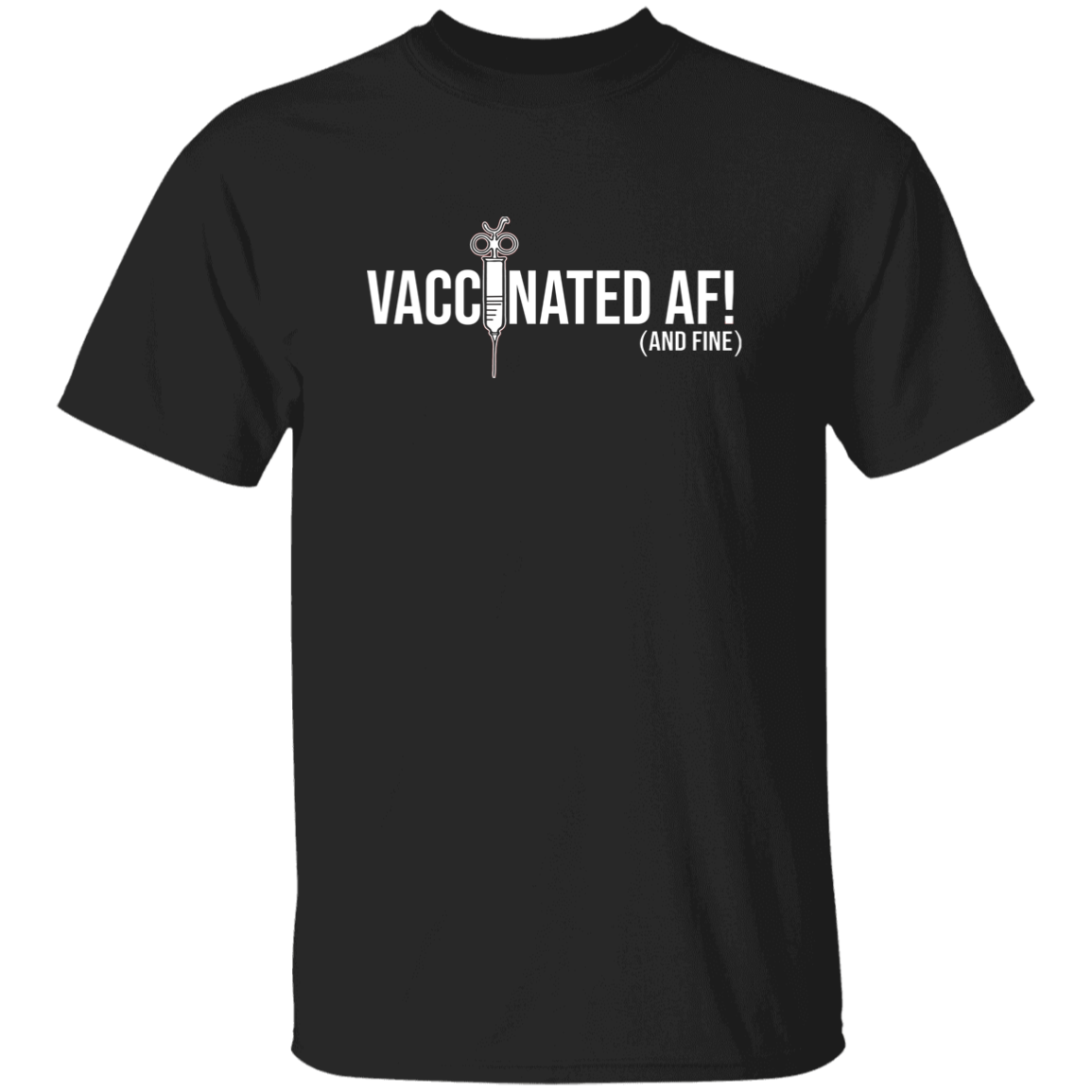 ArtichokeUSA Custom Design. Vaccinated AF (and fine). Youth 5.3 oz 100% Cotton T-Shirt