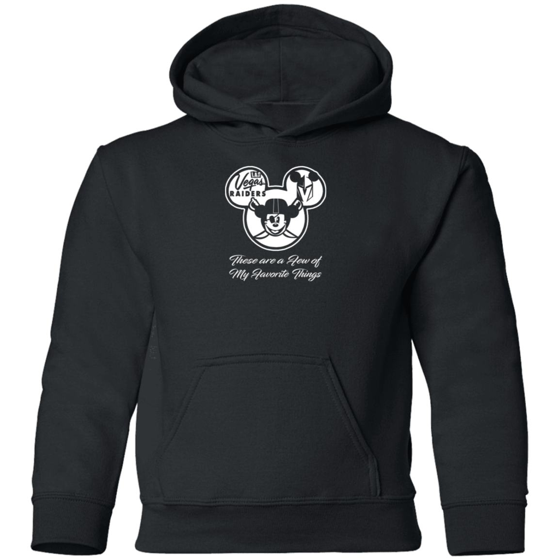 ArtichokeUSA Custom Design. Las Vegas Raiders & Mickey Mouse Mash Up. Fan Art. Parody. Youth Pullover Hoodie