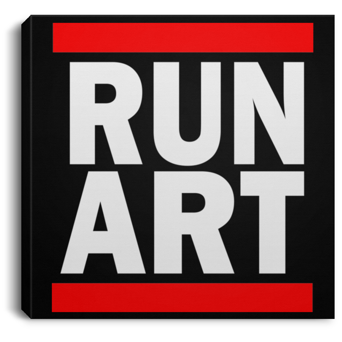 ArtichokeUSA Custom Design. RUN ART. RUN DMC Parody. Square Canvas .75in Frame