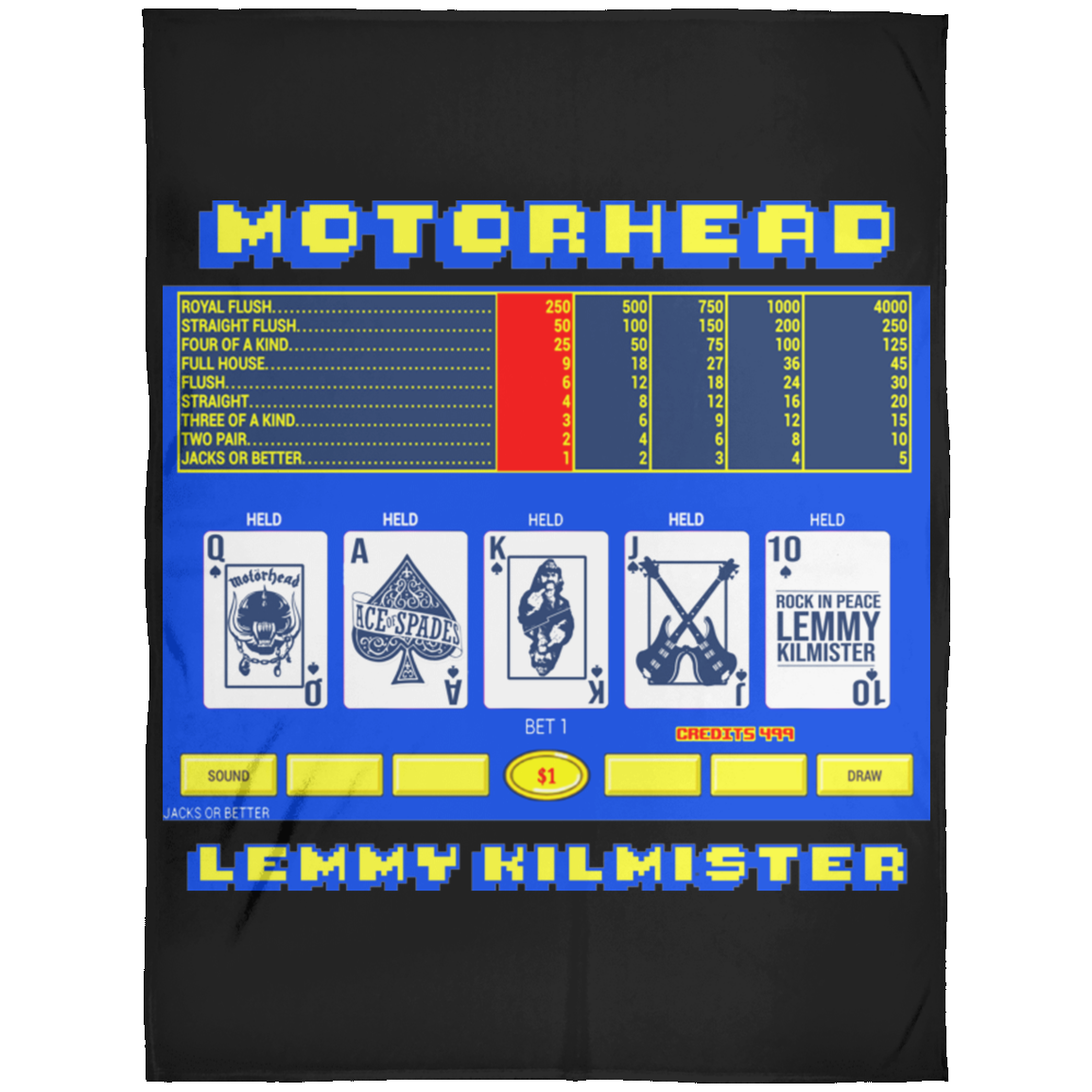 ArtichokeUSA Custom Design. Motorhead's Lemmy Kilmister Tribute. Rock In Peace! Arctic Fleece Blanket 60x80