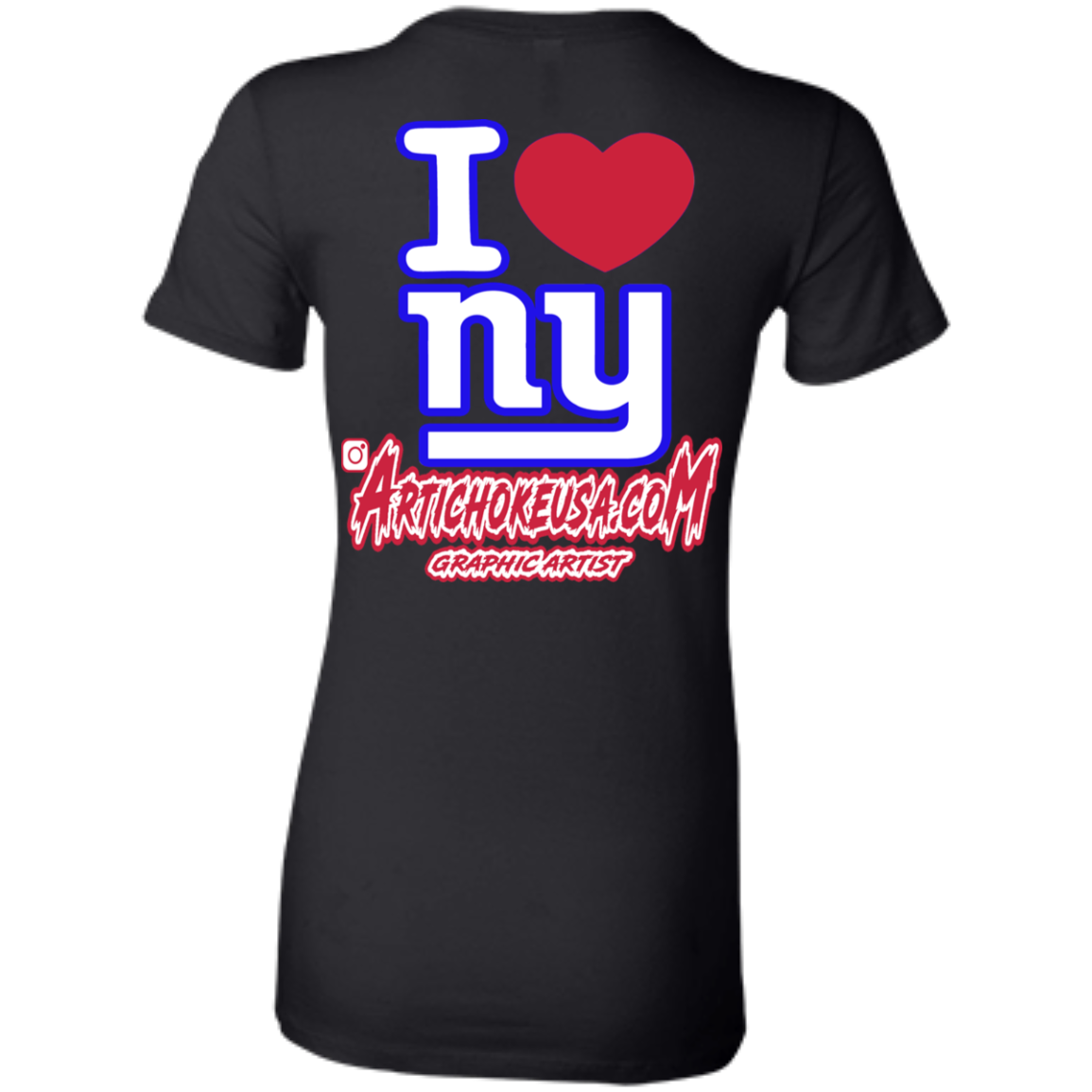 ArtichokeUSA Custom Design. I heart New York Giants. NY Giants Football Fan Art. Ladies' Favorite T-Shirt