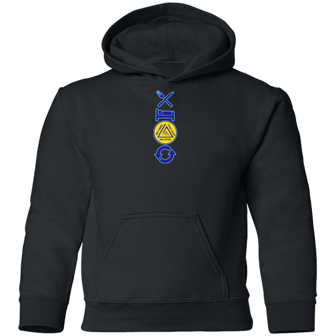 Artichoke Fight Gear Custom Design #4. Eat. Sleep. BJJ/Create Your Own Custom Design Repeat. BJJ. Youth Hoodie