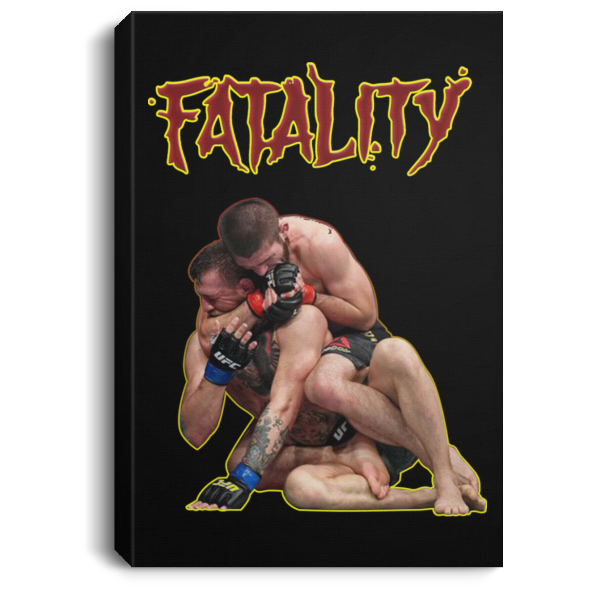 Artichoke Fight Gear Custom Design #11. Fatality. Mortal Kombat Parody. MMA. Portrait Canvas .75in Frame