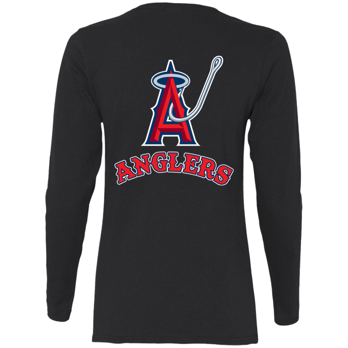 ArtichokeUSA Custom Design. Anglers. Southern California Sports Fishing. Los Angeles Angels Parody. Ladies' Cotton LS T-Shirt