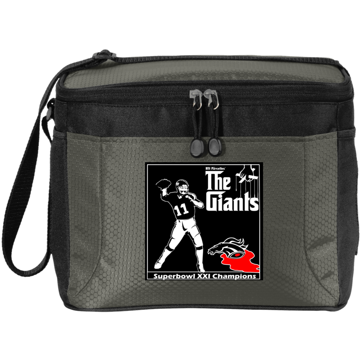 ArtichokeUSA Custom Design. Godfather Simms. NY Giants Superbowl XXI Champions. 12-Pack Cooler