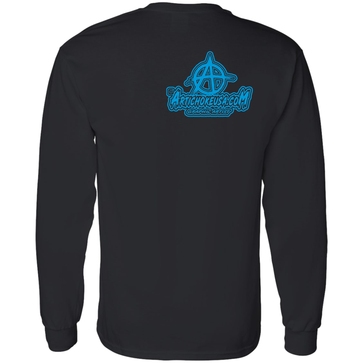 ArtichokeUSA Character and Font design. Let's Create Your Own Team Design Today. My first client Charles. 100 % Cotton LS T-Shirt
