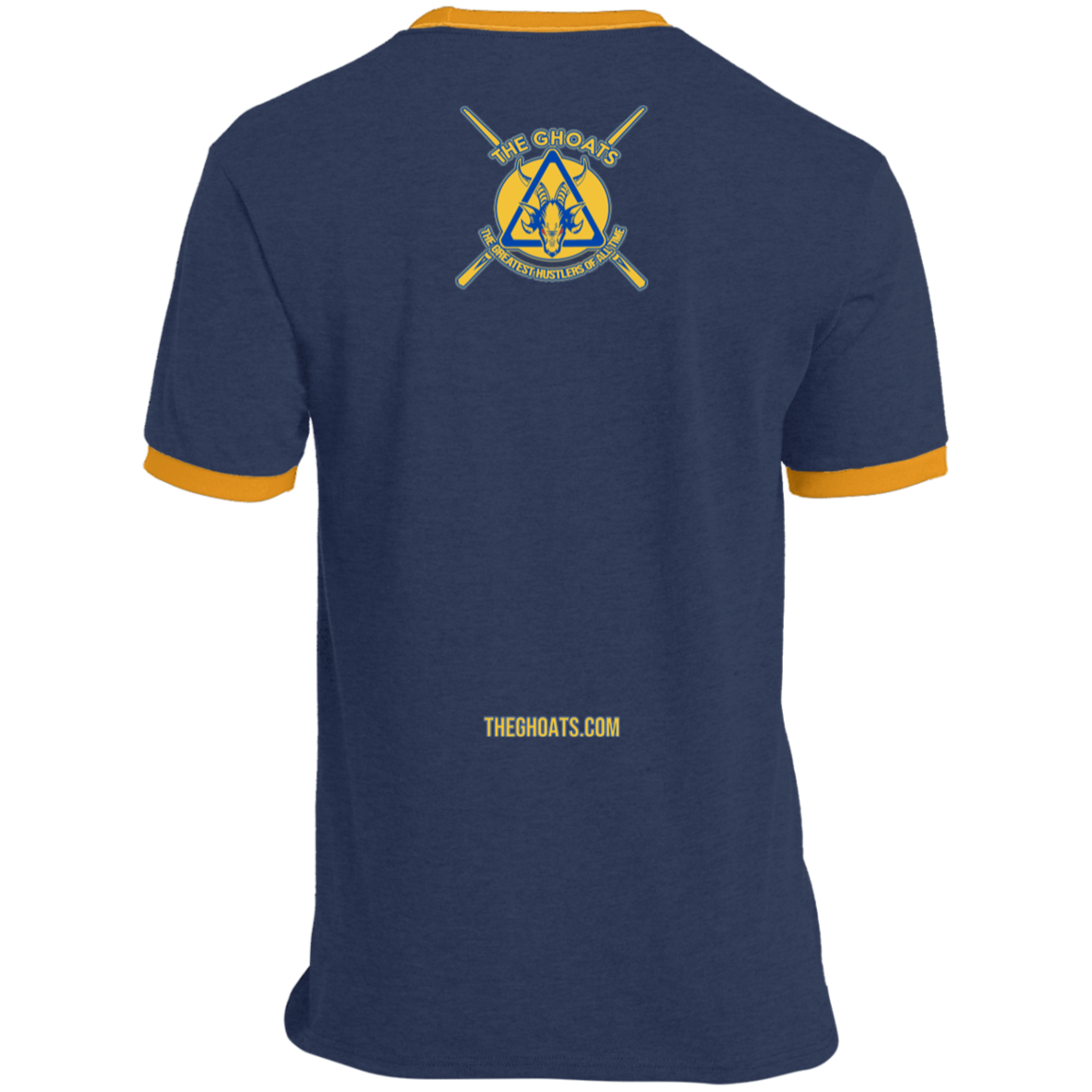 The GHOATS Custom Design. #12 GOLDEN STATE HUSTLERS. Ringer Tee