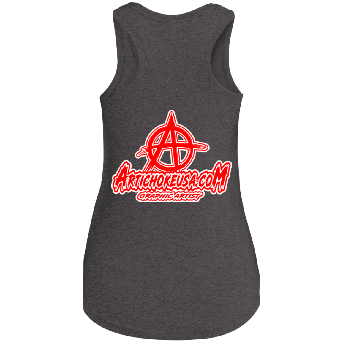 ArtichokeUSA Custom Design. Metallica Style Logo. Let's Make One For Your Project. Ladies' Tri Racerback Tank