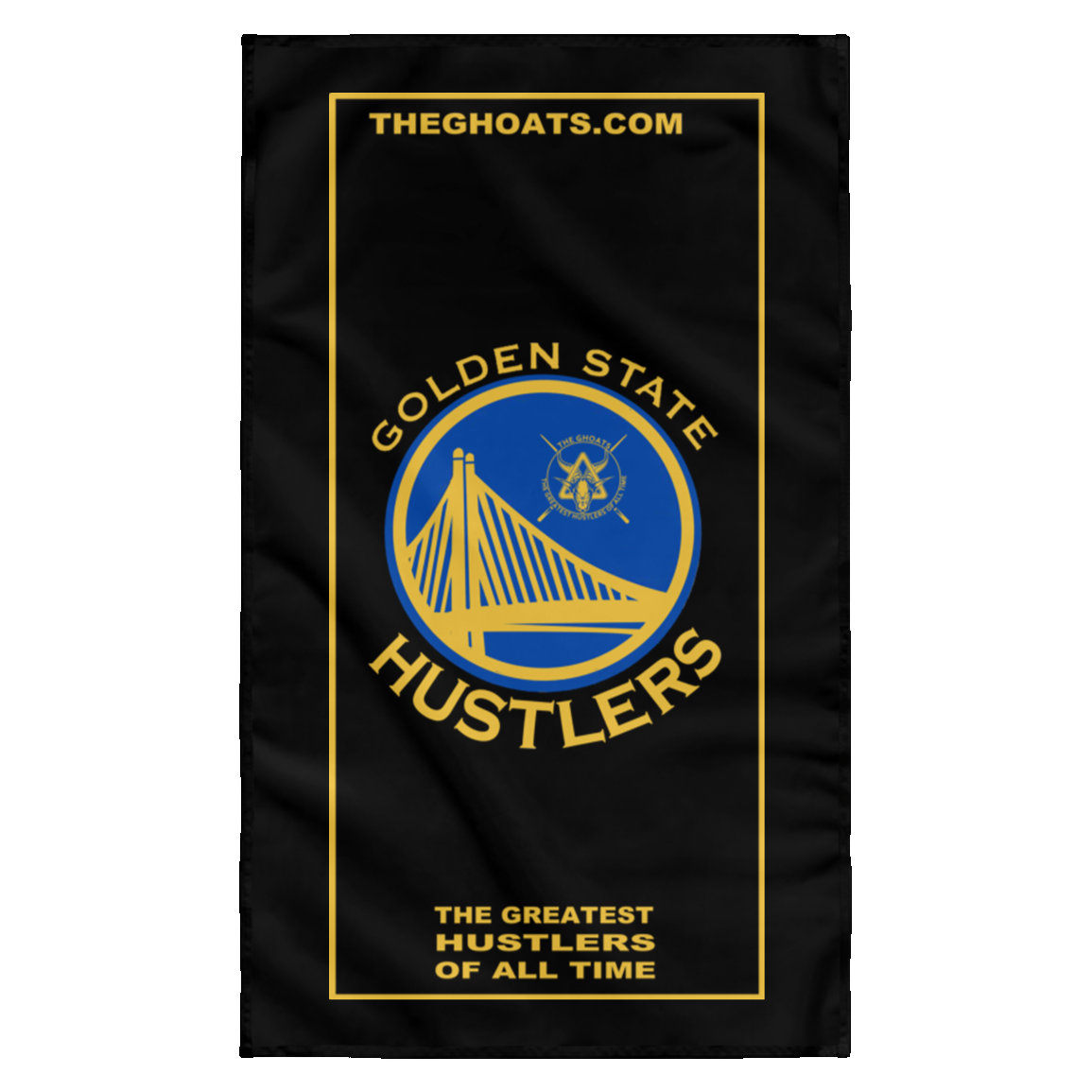 The GHOATS Custom Design. #12 GOLDEN STATE HUSTLERS. Wall Flag