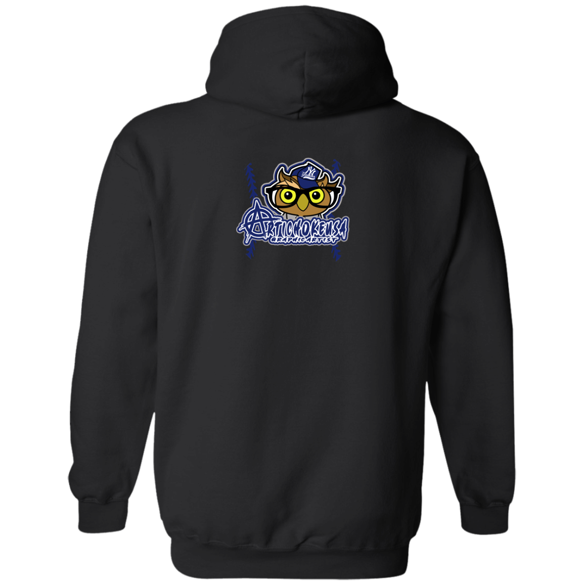 ArtichokeUSA Character and Font design. New York Owl. NY Yankees Fan Art. Let's Create Your Own Team Design Today. Basic Pullover Hoodie