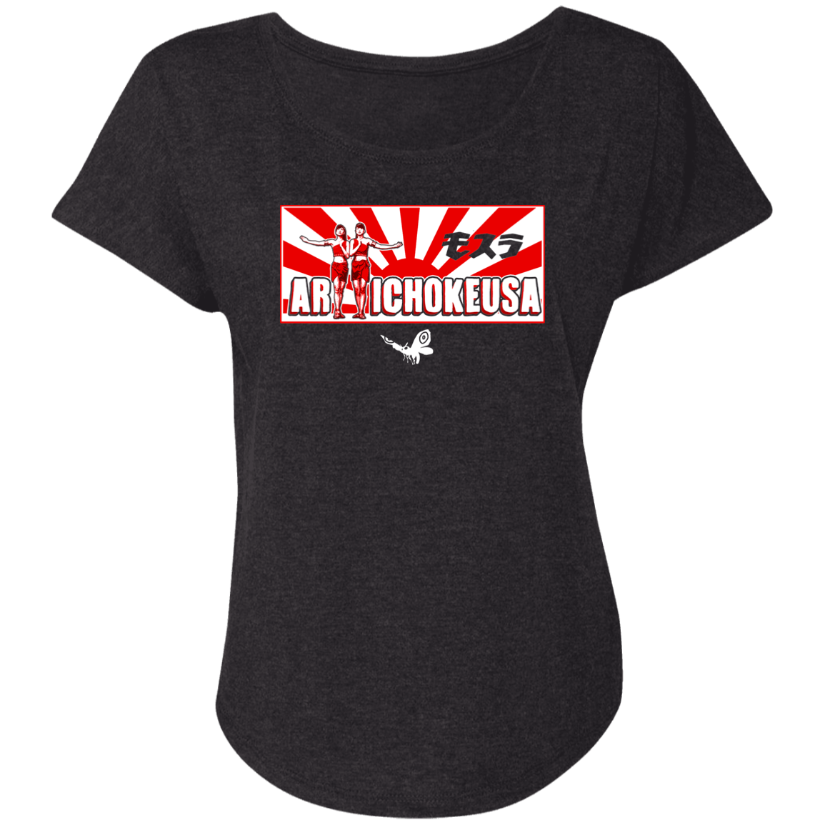 ArtichokeUSA Character and Font design. Shobijin (Twins)/Mothra Fan Art . Let's Create Your Own Design Today. Ladies' Triblend Dolman Sleeve
