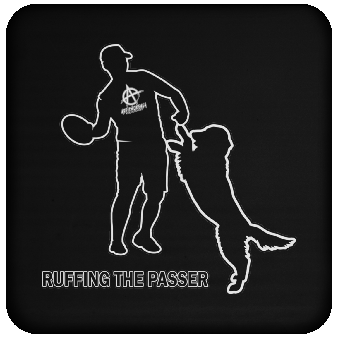 ArtichokeUSA Custom Design #38. Ruffing the Passer. Labrador Retriever. Male. Coaster