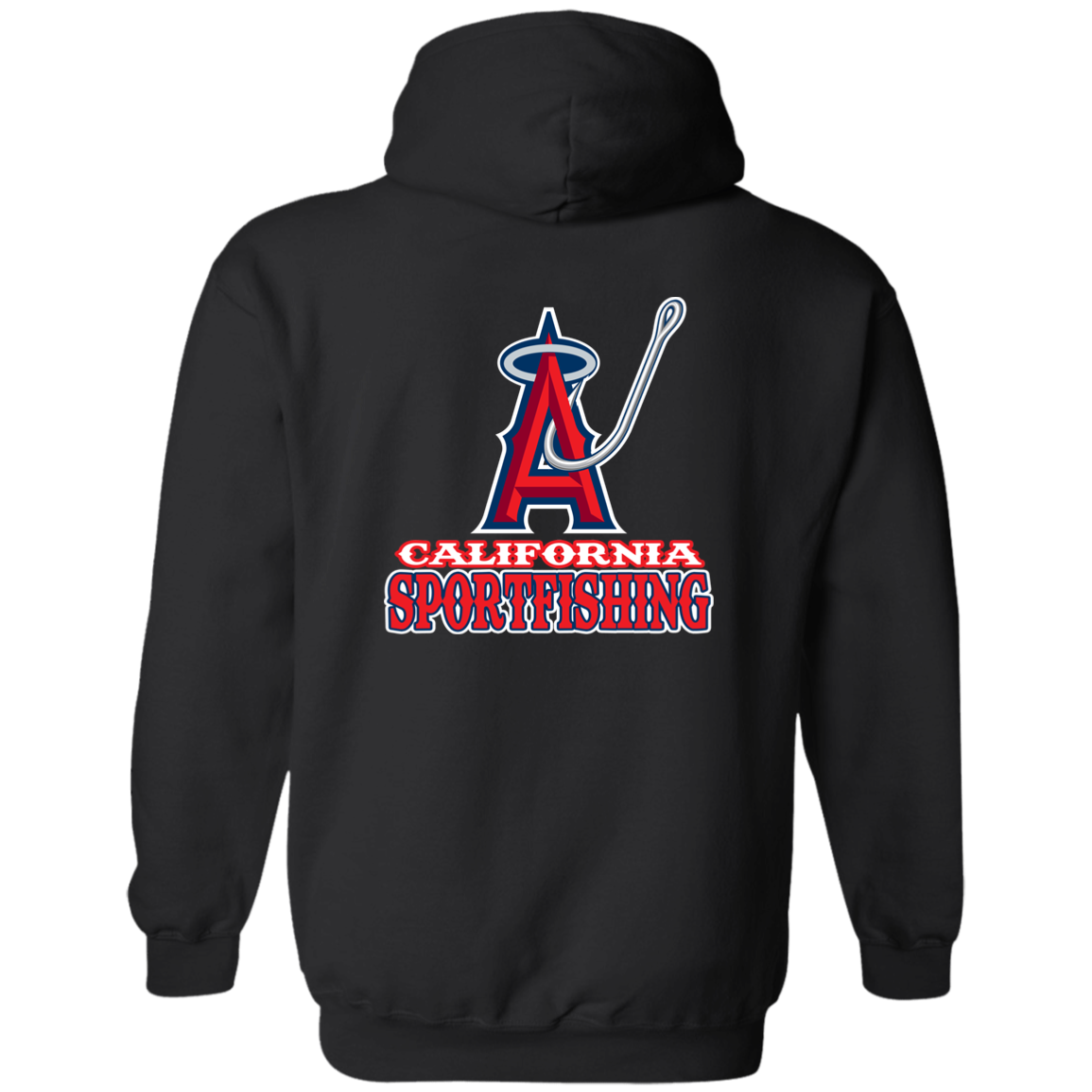 ArtichokeUSA Custom Design. Anglers. Southern California Sports Fishing. Los Angeles Angels Parody. Zip Up Hooded Sweatshirt