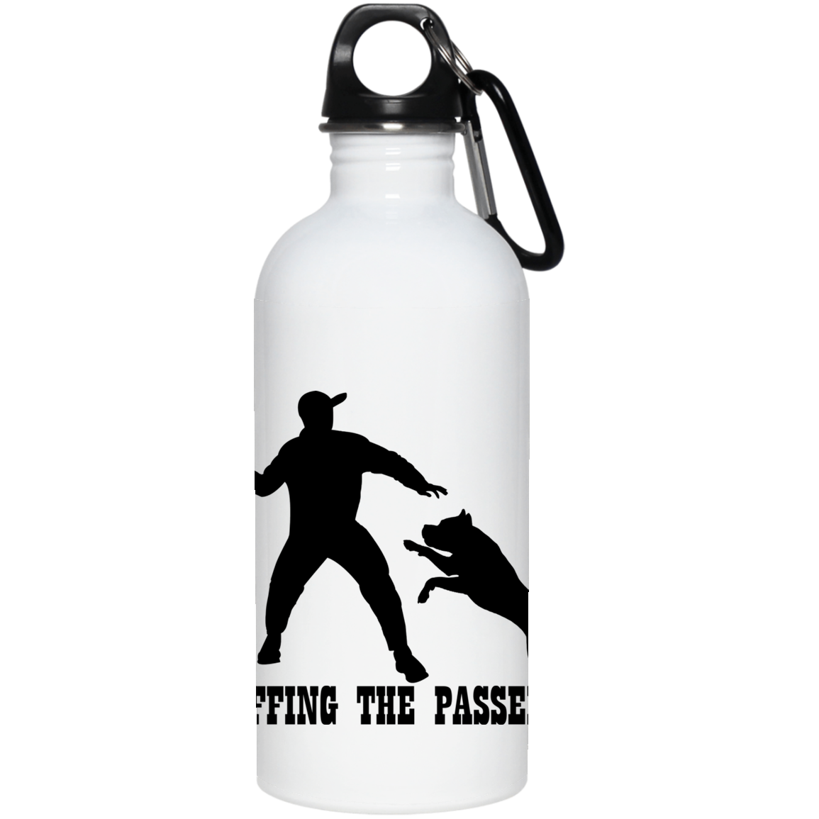 ArtichokeUSA Custom Design. Ruffing the Passer. Pitbull Edition. Male Version. 20 oz. Stainless Steel Water Bottle