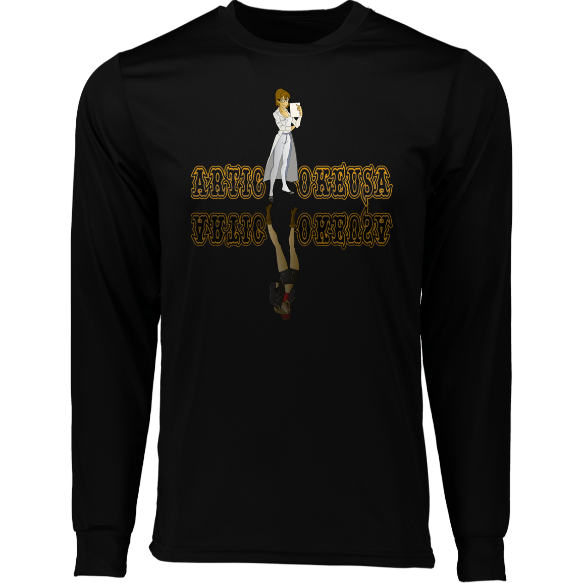 ArtichokeUSA Custom Design. Façade: (Noun) A false appearance that makes someone or something seem more pleasant or better than they really are. Long Sleeve Moisture-Wicking Tee