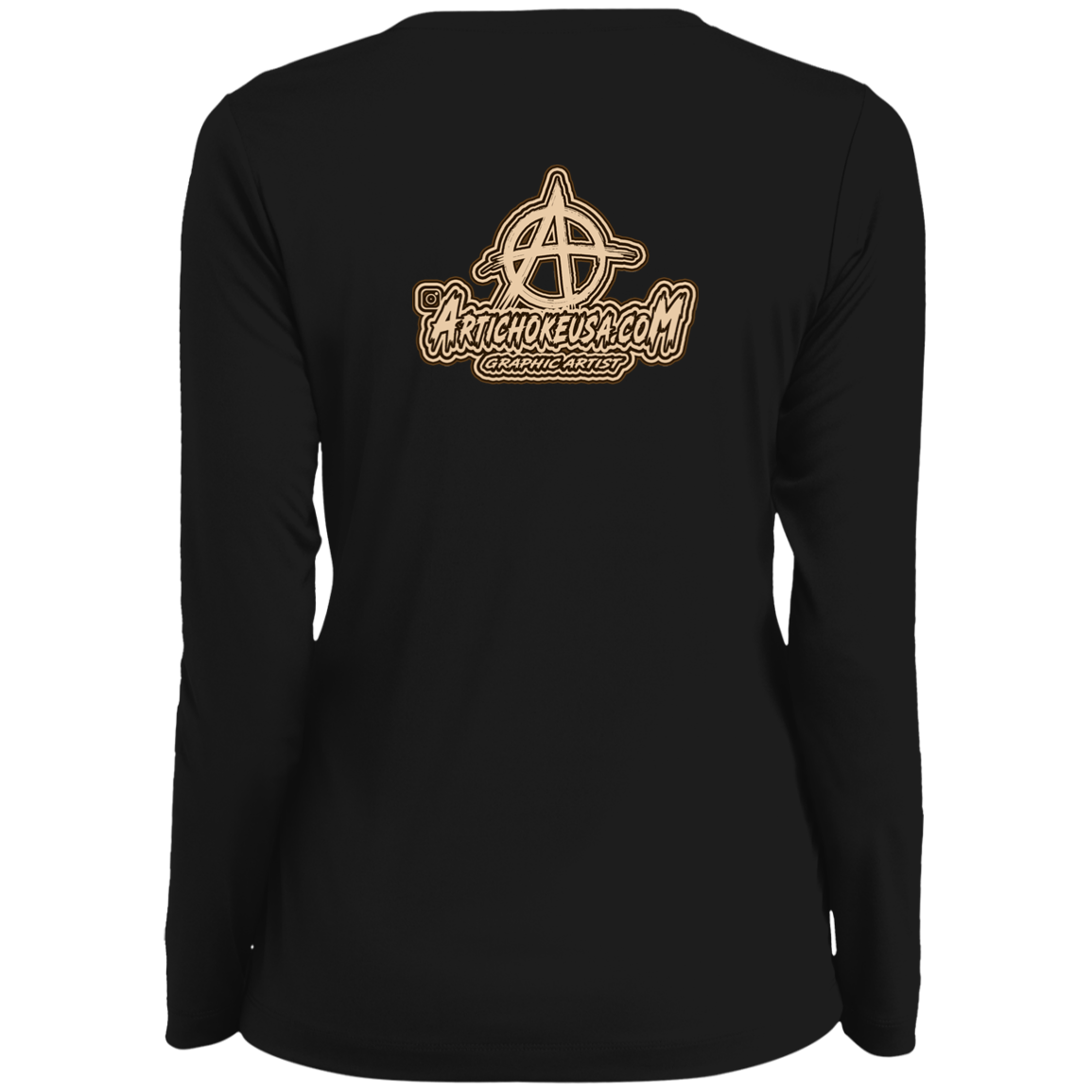 ArtichokeUSA Custom Design. Vaccinated AF (and fine). Ladies' Moisture-Wicking Long Sleeve V-Neck Tee