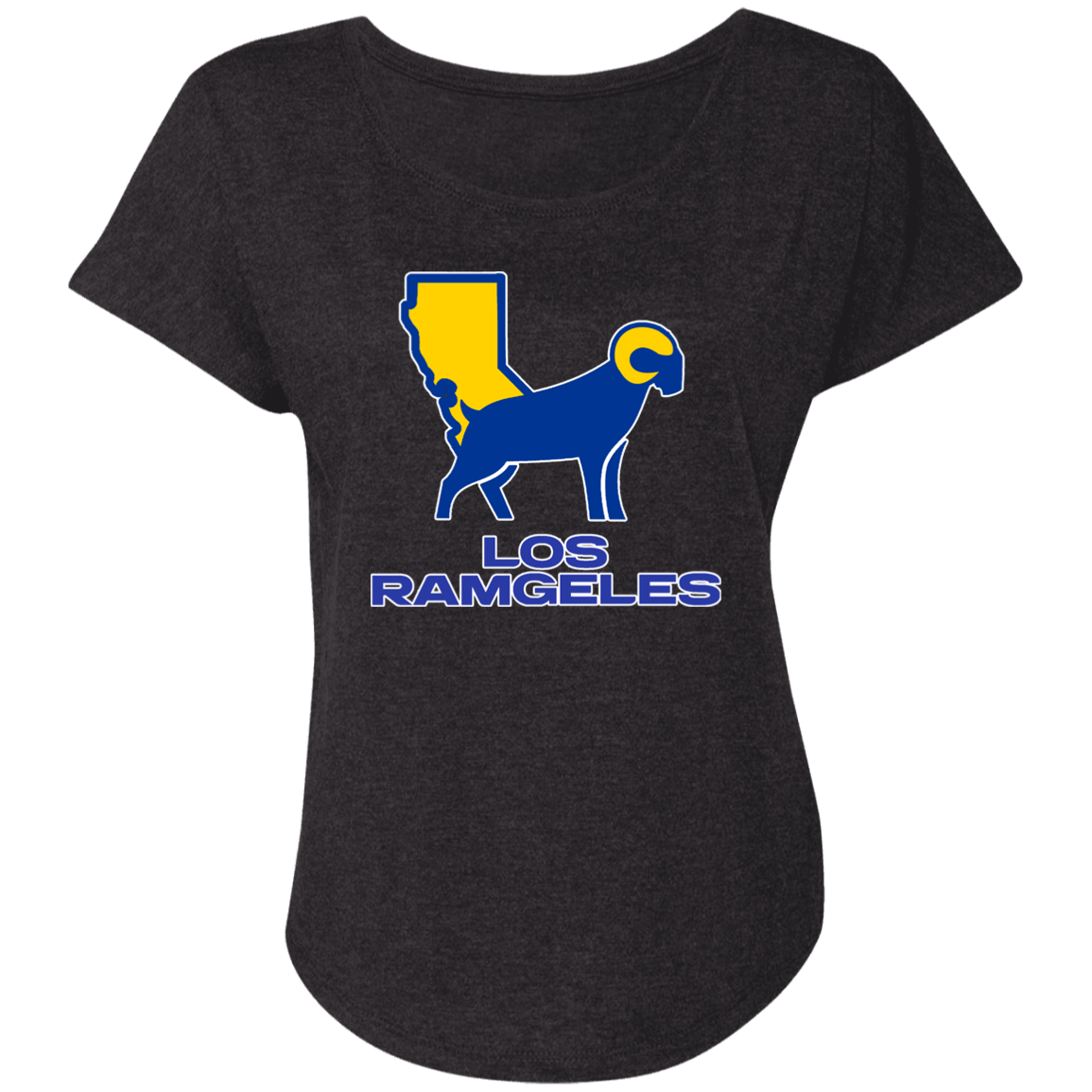 ArtichokeUSA Custom Design. Los Ramgeles. Fan Art. Ladies' Triblend Dolman Sleeve