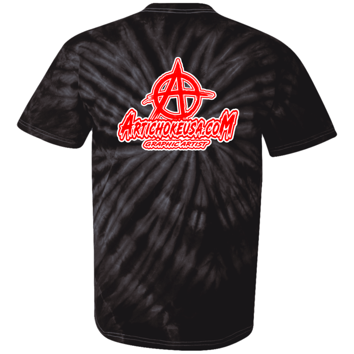 ArtichokeUSA Custom Design. Metallica Style Logo. Let's Make One For Your Project. 100% Cotton Tie Dye T-Shirt