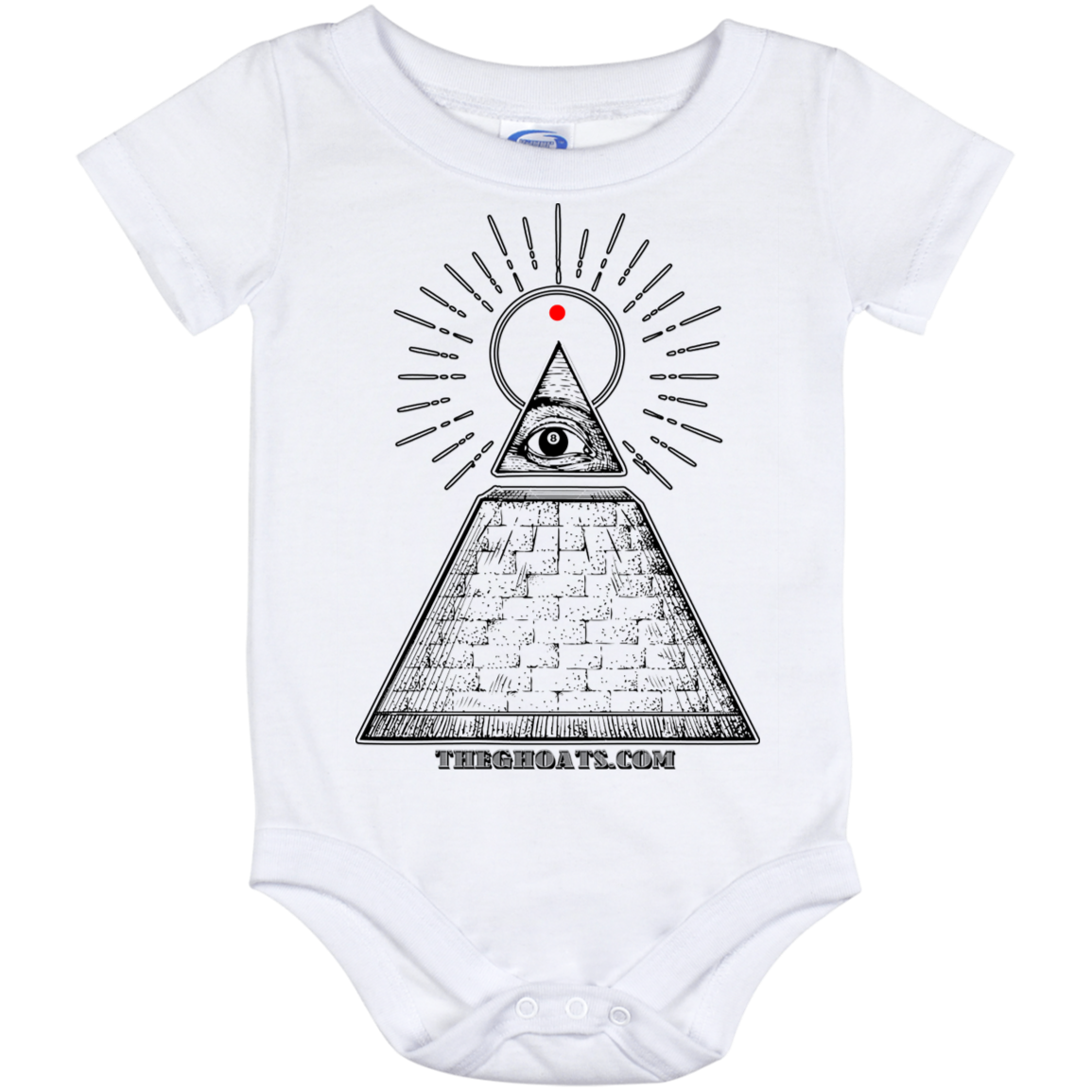 The GHOATS custom design #10. All Seeing Eye. Baby Onesie 12 Month