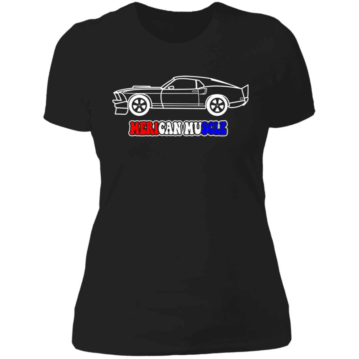 ArtichokeUSA Custom Design. Merican Muscle. Wu-Tang / Mustang Parody. Ladies' Boyfriend T-Shirt