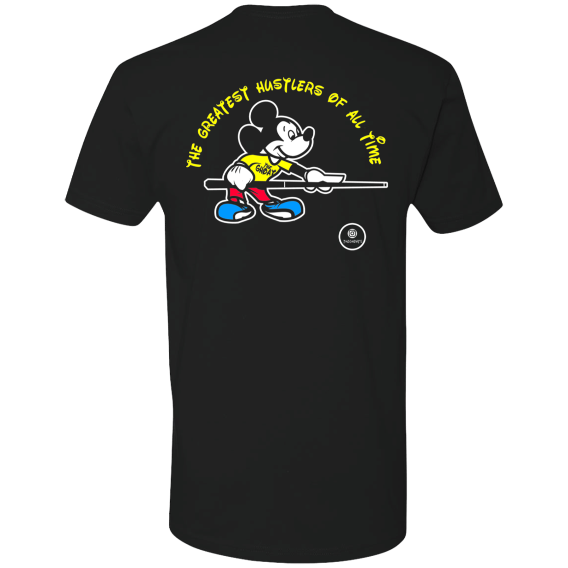 The GHOATS Custom Design #19. Look at the back. Mickey Hustle. Mickey Fan Art. Next Level Ultra Soft Fitted T-Shirt